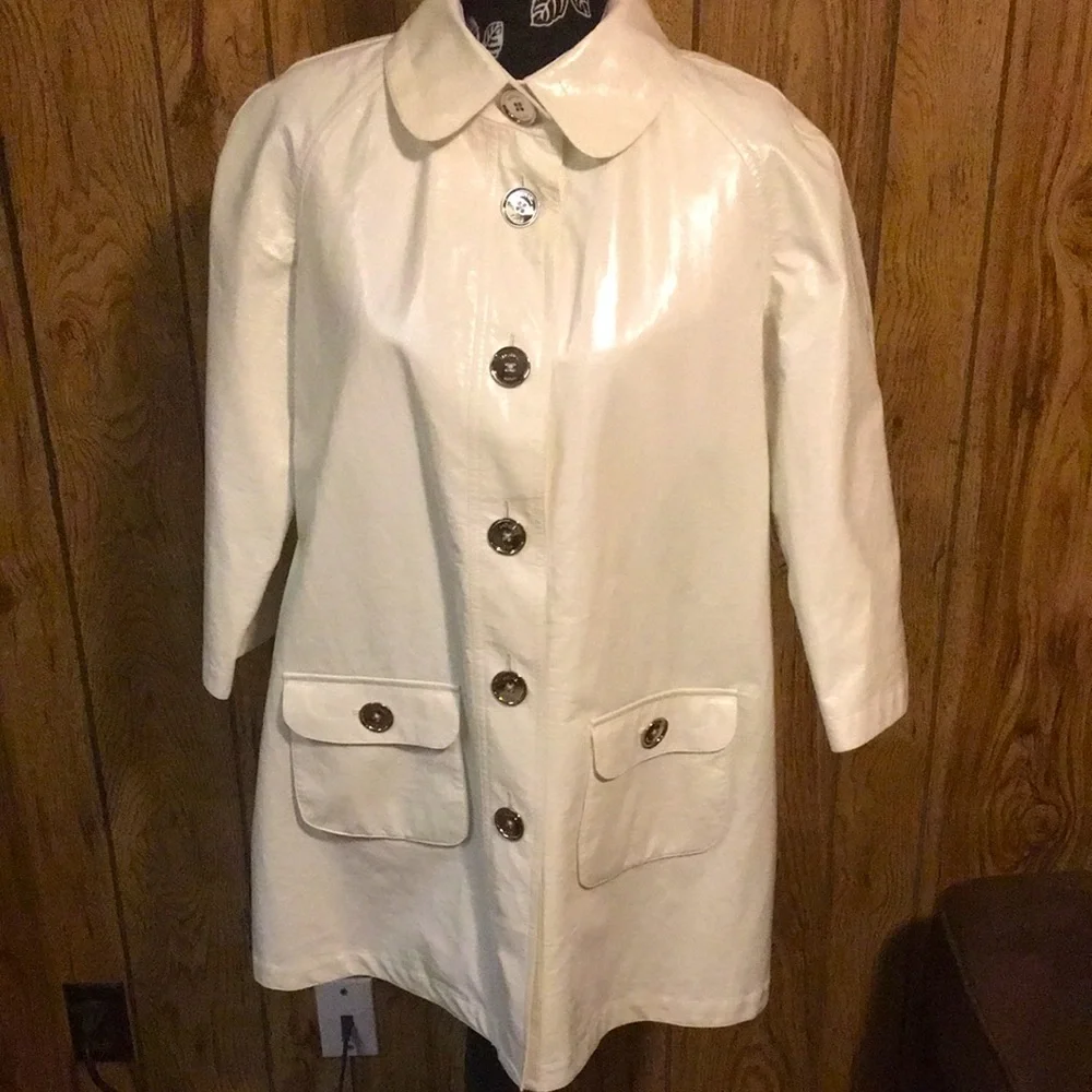 NWOT Michael Kors White Pea Coat Sz lg